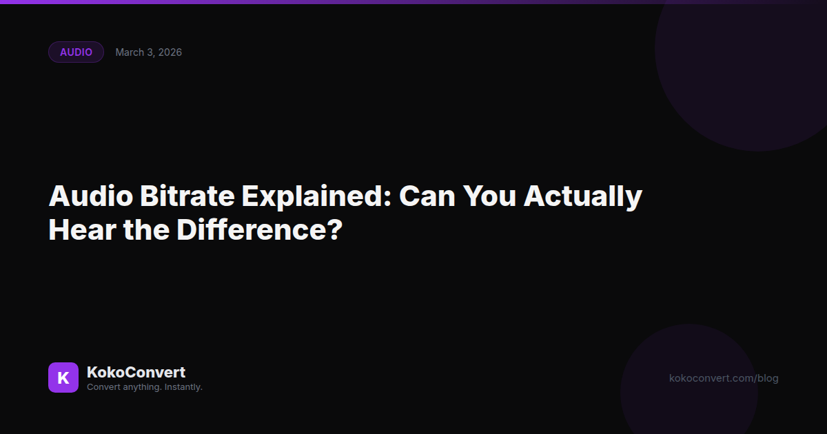 Audio Bitrate Explained: Can You Actually Hear the Difference?