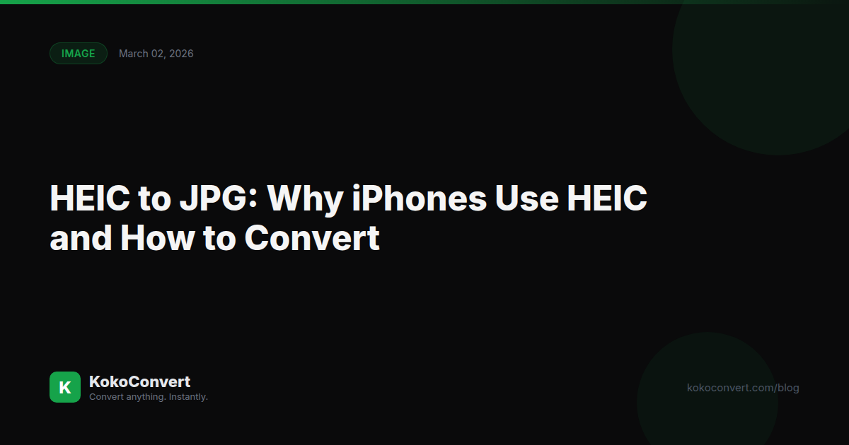 HEIC to JPG: Why iPhones Use HEIC and How to Convert
